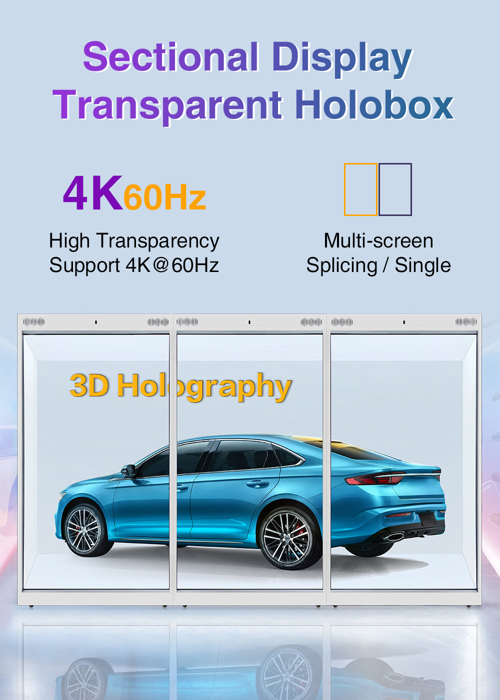 Sectional Display Transparent Holobox