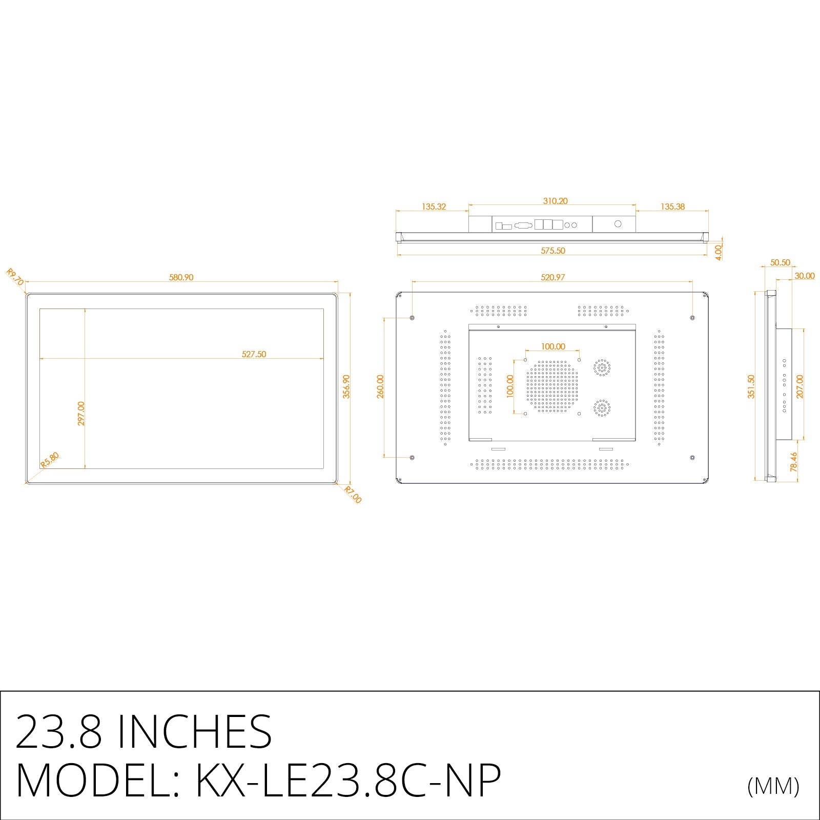 Plastic front mount capacitive industrial panel PC - LGPC