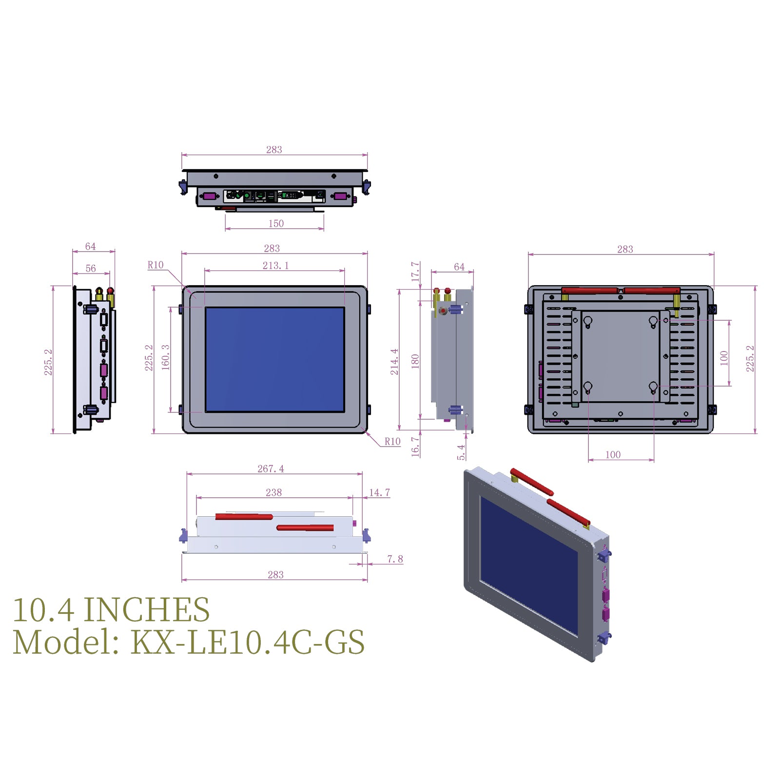 Open Frame Industrial Panel PC Capacitive Touch with Metal Rear Cover pantalla de control industriales - LGPC