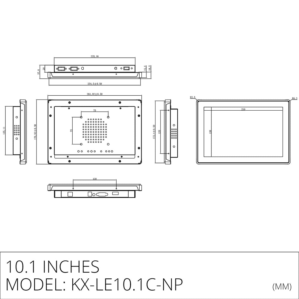 Open Frame Plastic front mount capacitive industrial panel PC