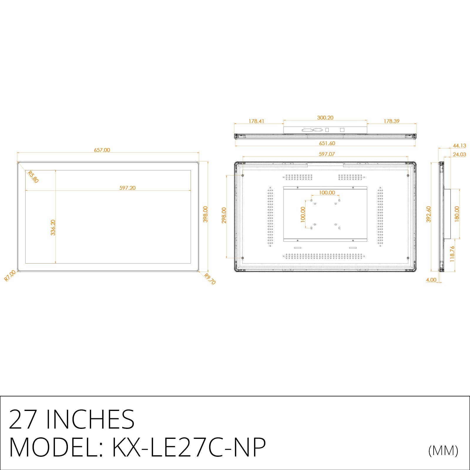 Plastic front mount capacitive industrial panel PC - LGPC