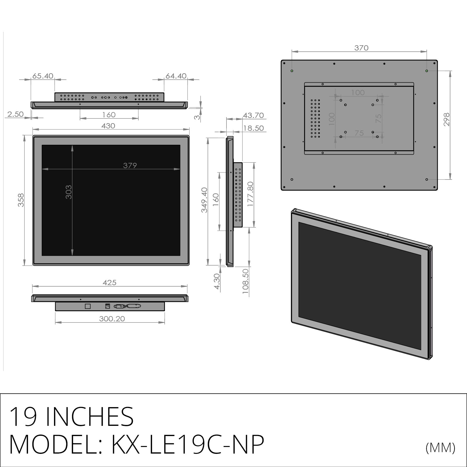 Plastic front mount capacitive industrial panel PC - LGPC