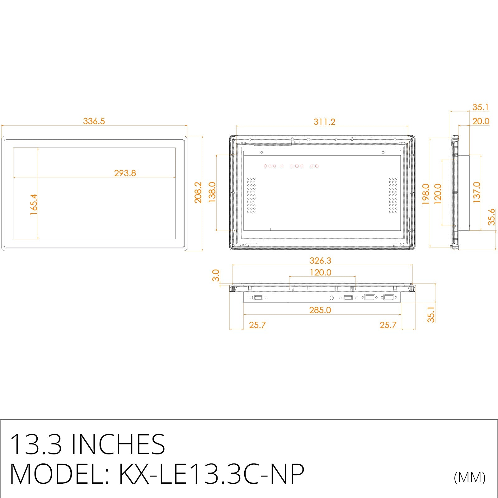 Plastic front mount capacitive industrial panel PC - LGPC