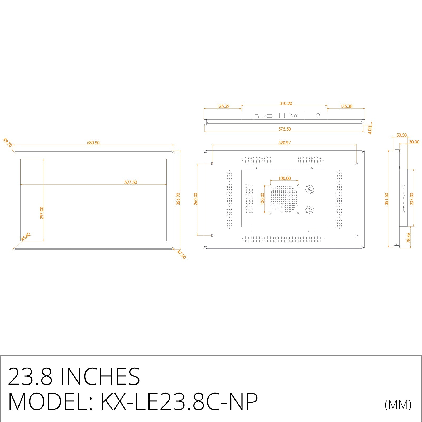 Plastic front mount capacitive industrial panel PC - LGPC