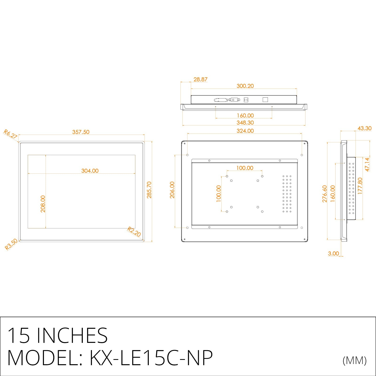 Plastic front mount capacitive industrial panel PC - LGPC