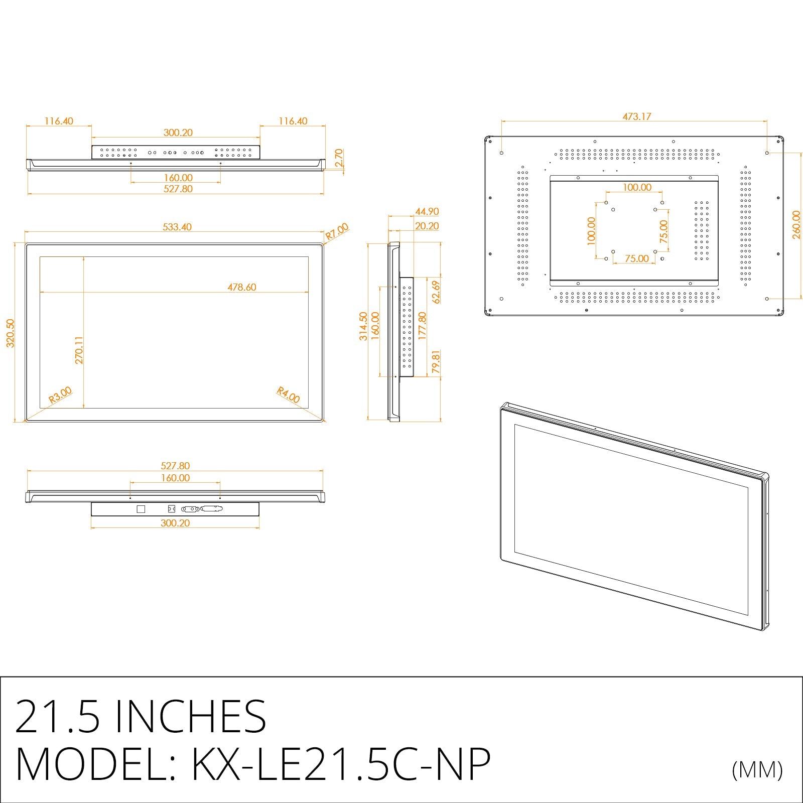 Plastic front mount capacitive industrial panel PC - LGPC