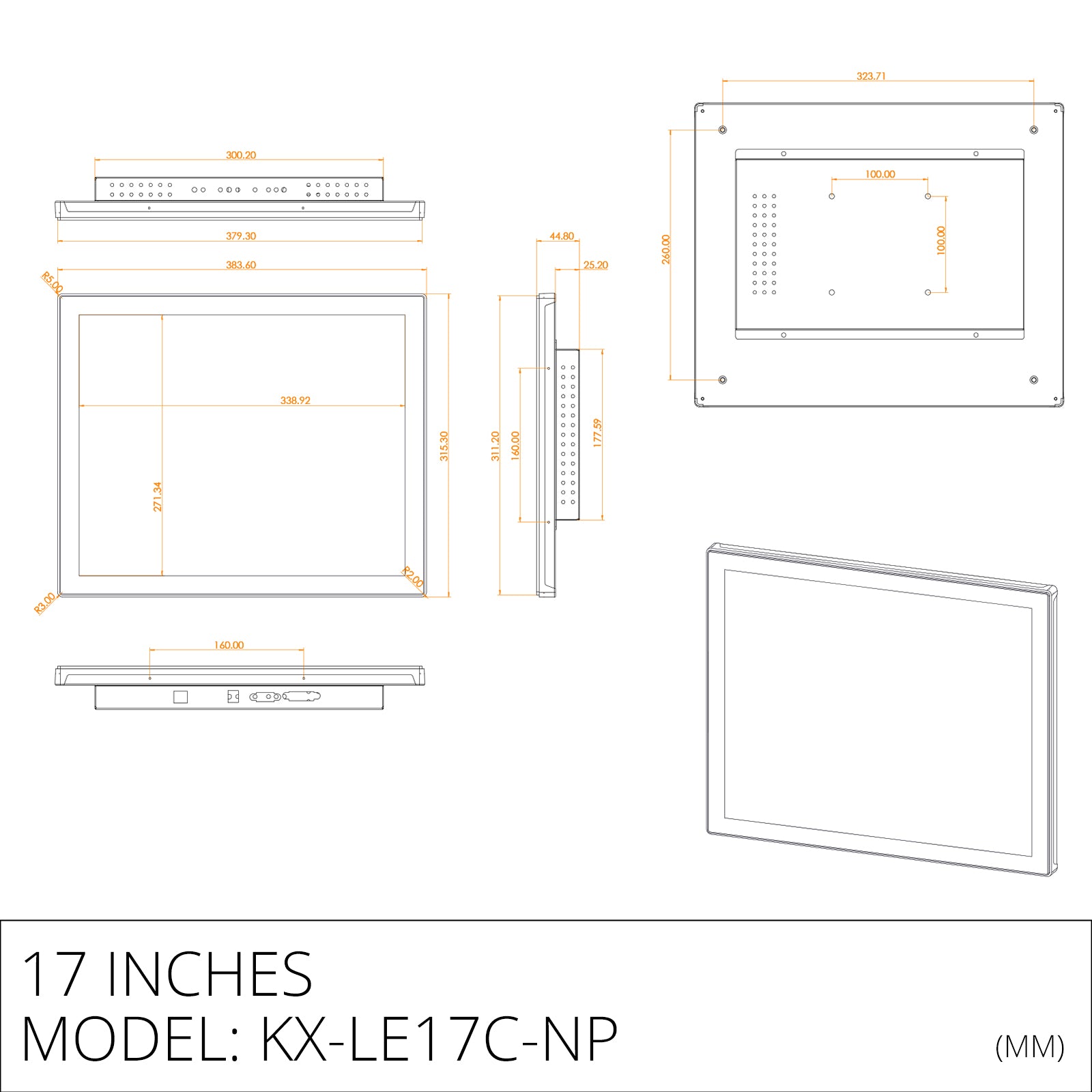 Plastic front mount capacitive industrial panel PC - LGPC