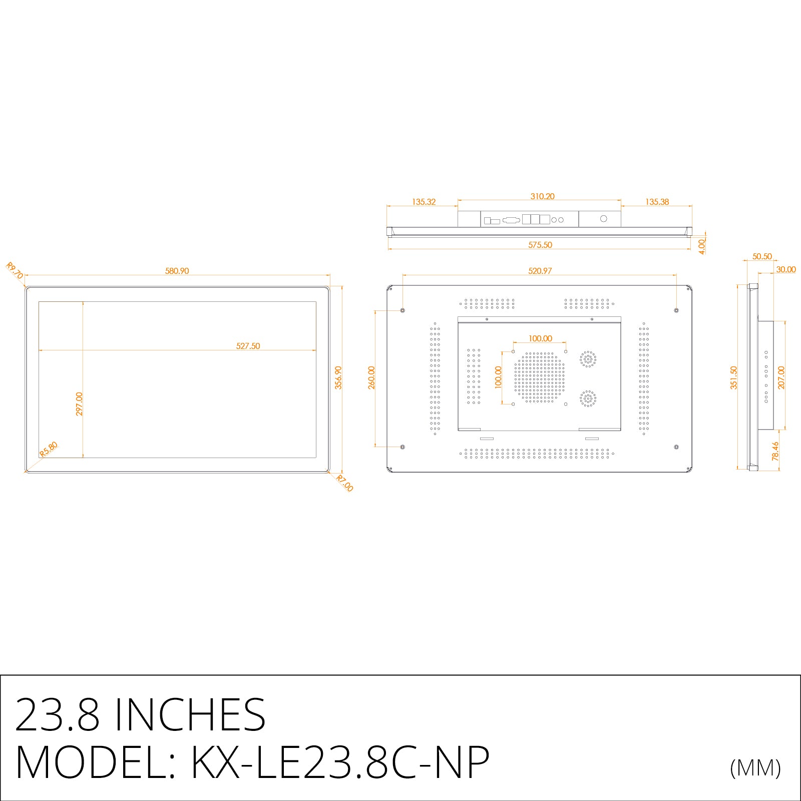 Plastic front mount capacitive industrial panel PC