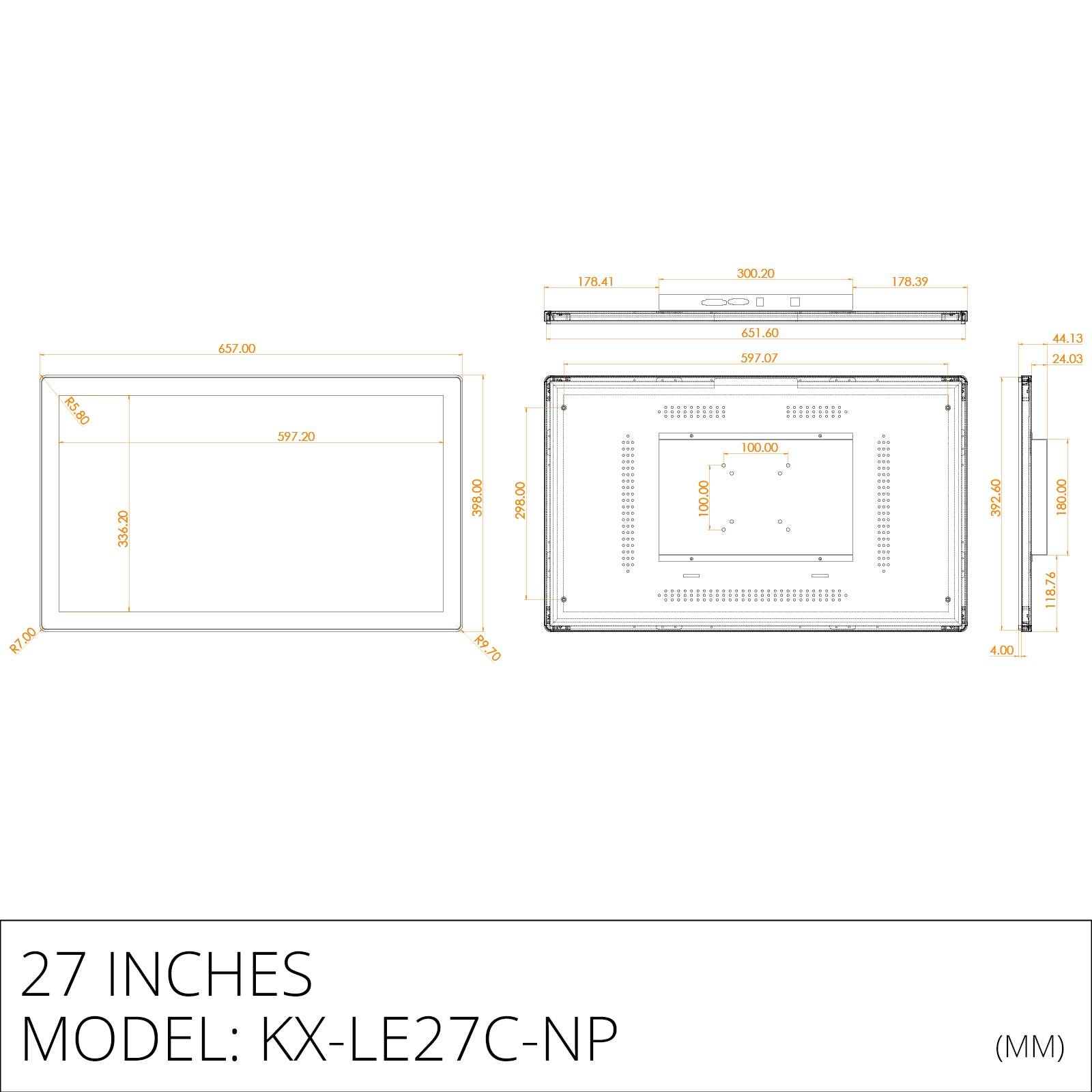 Plastic front mount capacitive industrial panel PC