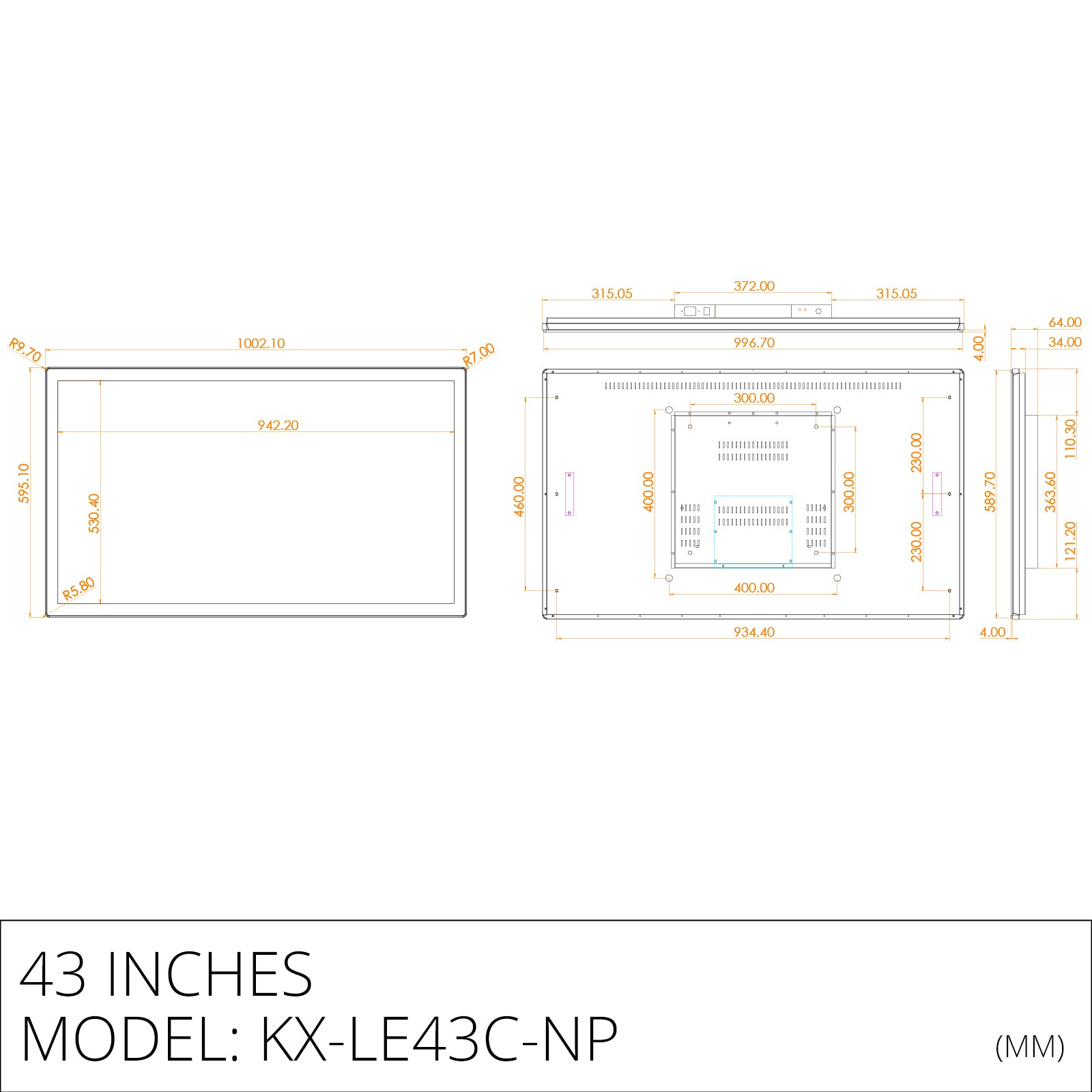 PC de panel industrial capacitivo de montaje frontal de plástico