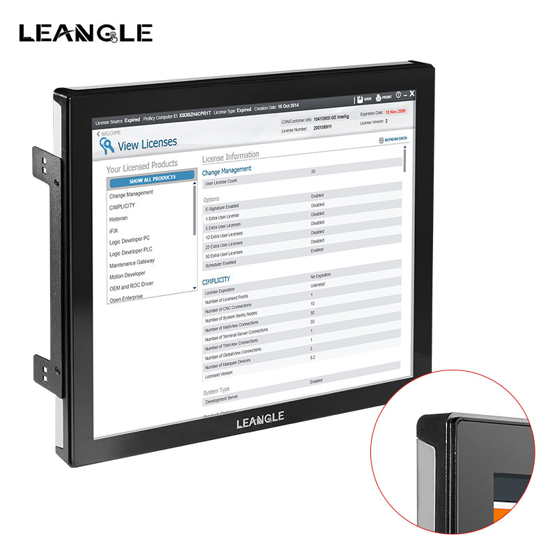 PC de panel industrial capacitivo de montaje frontal de plástico